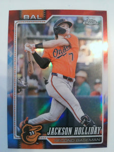 2026 Topps Chrome Baseball Red White and Blue Refractors Jackson Holliday #136