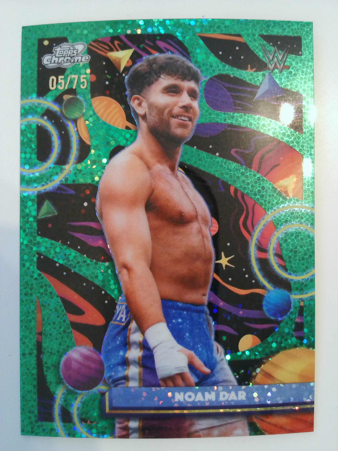 2026 Chrome Cosmic WWE Green Space Dust Refractor 05/75 Noam Dar #178