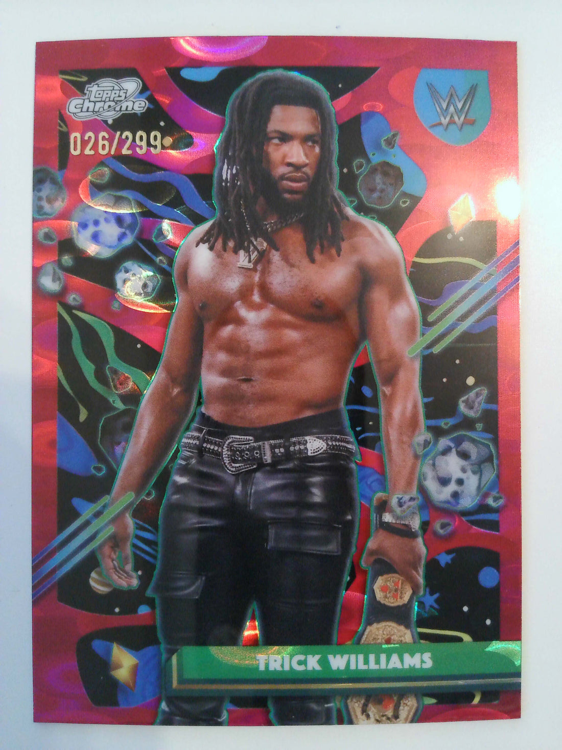 2026 Chrome Cosmic WWE Magenta Cosmos Refractor 026/299 Trick Williams #120