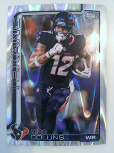 2025 Topps Chrome Football Ray Wave Refractor Nico Collins #115