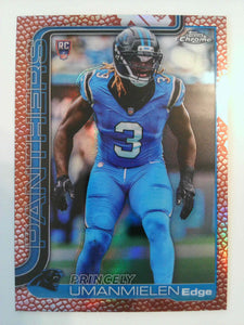 2025 Topps Chrome Football Leather Refractor Princely Umanmielen #377 RC