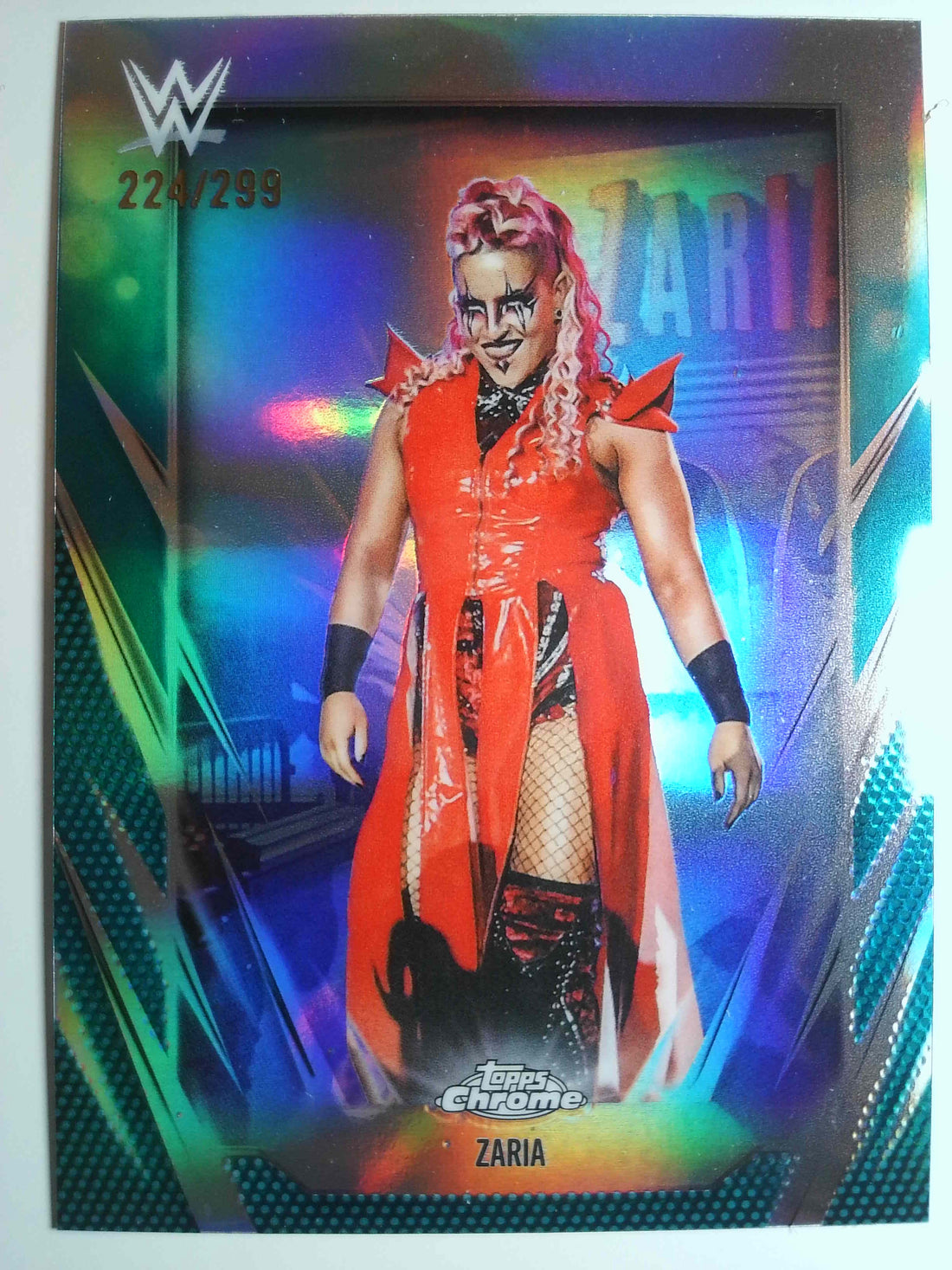 2026 Topps Chrome WWE Wrestling Teal Refractor 224/299 Zaria #158