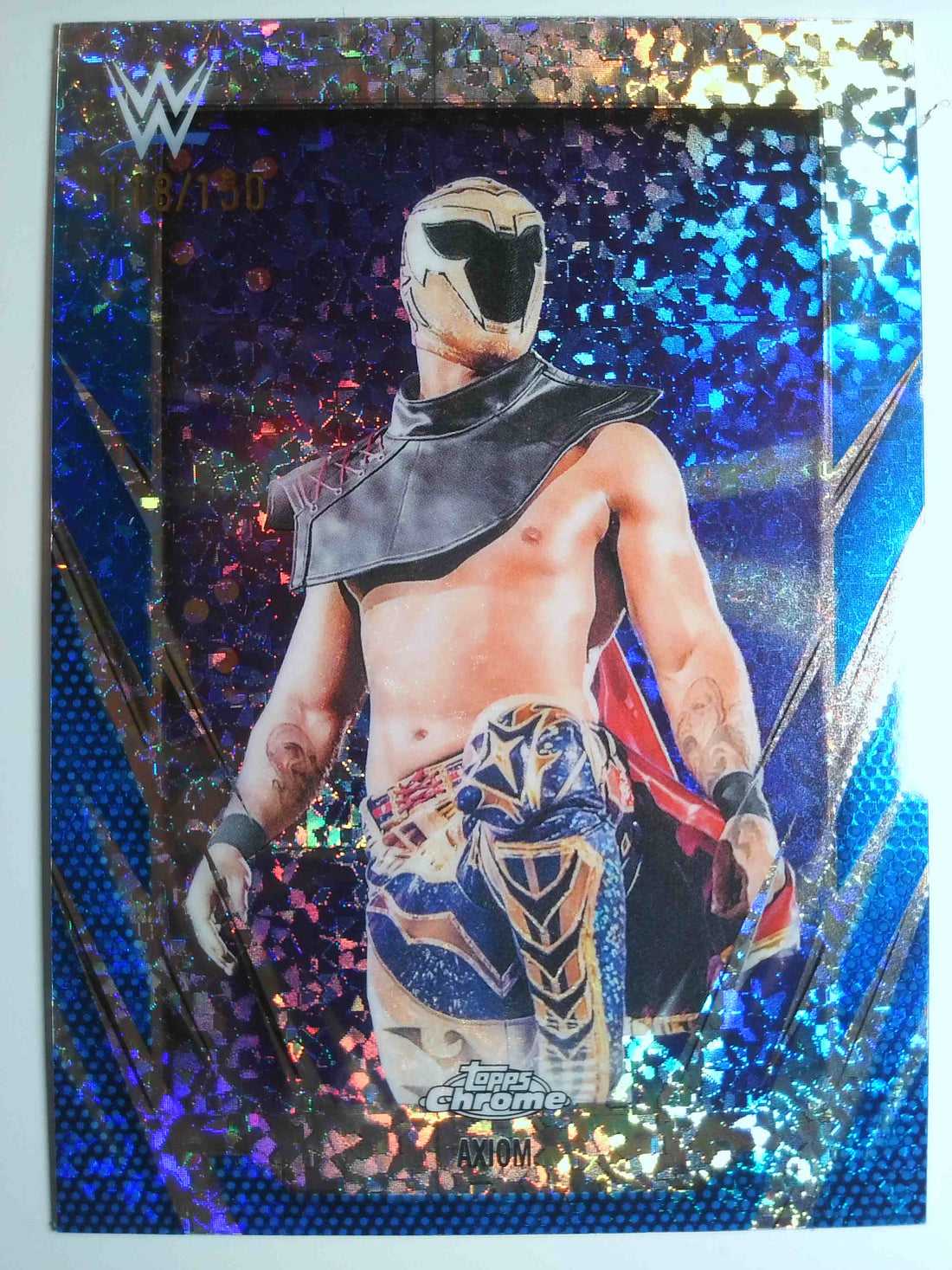 2026 Topps Chrome WWE Wrestling Blue Mini-Diamonds Refractor 118/150 Axiom #131