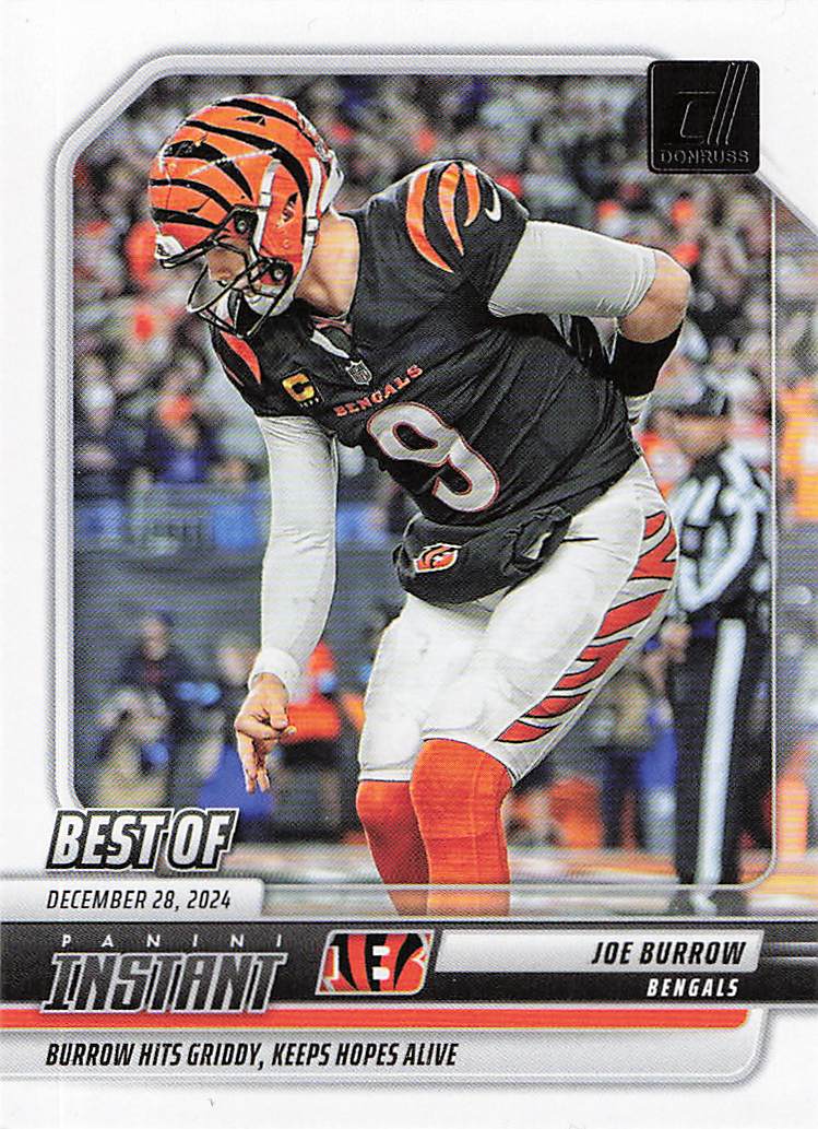2025 Donruss Football Best of Instant Joe Burrow #INS-JBW