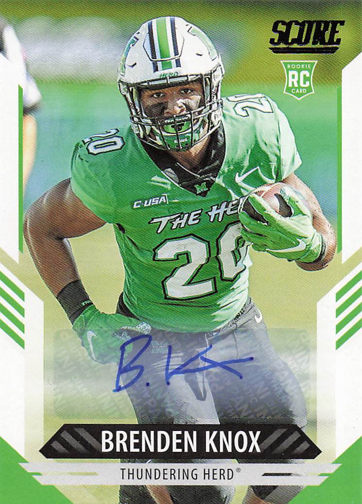 2021 Score Football Signatures Brenden Knox #366 RC