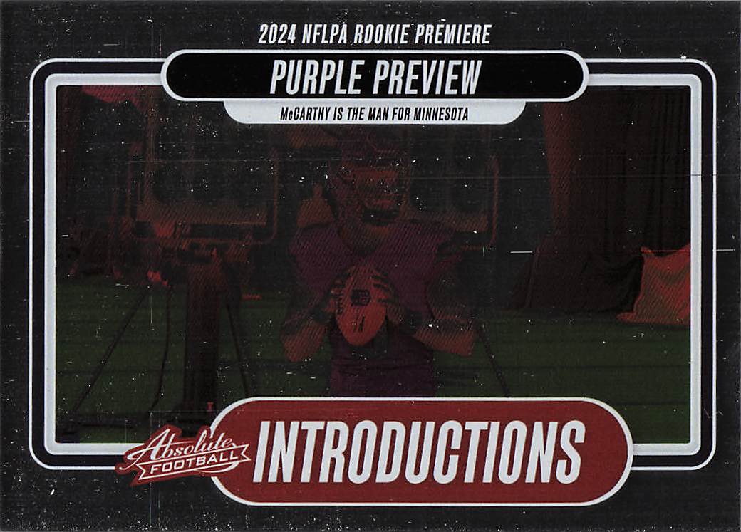 2024 Panini Absolute Football Introductions J.J. McCarthy #I-JMY