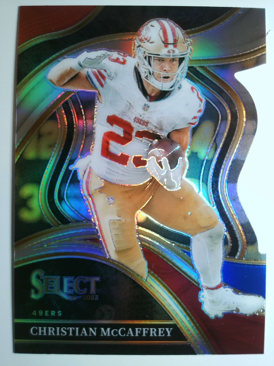 2023 Panini Select Red and Blue Prizms Die Cuts Christian McCaffrey #285