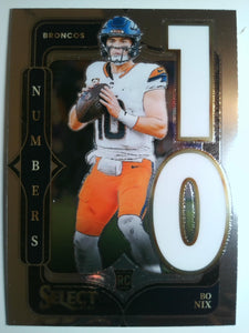 2024 Panini Select Football Select Numbers Bo Nix #6