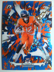 2025 Topps Resurgence Football Blue & Orange Spark Refractor RJ Harvey #128