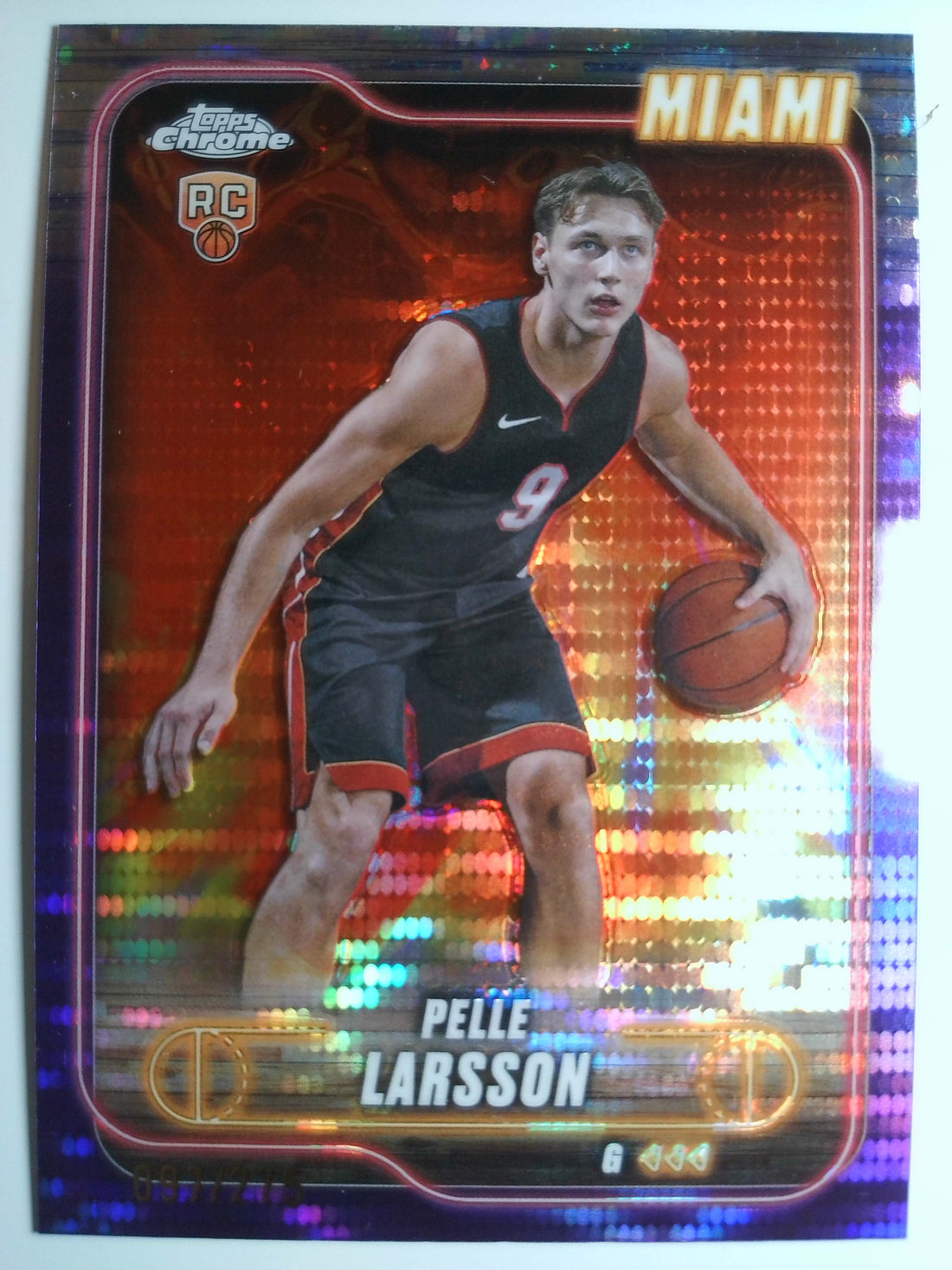 2024-25 Topps Chrome Purple Sonar Refractor 097/275 Pelle Larsson #166 RC