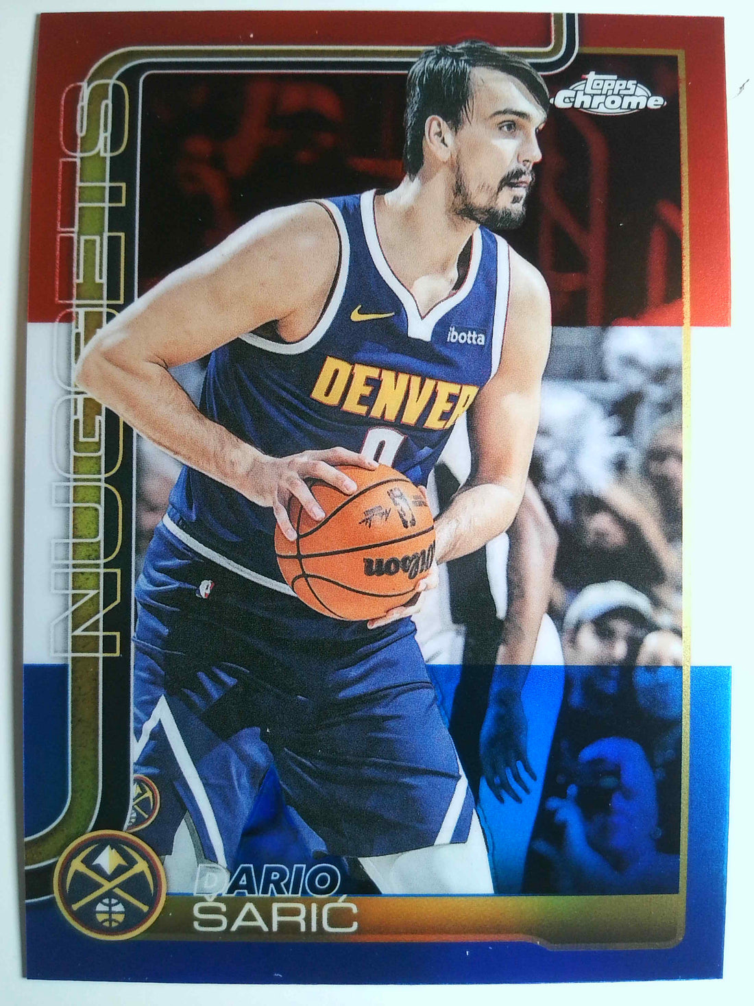 2025-26 Topps Chrome Basketball Red White and Blue Refractor Dario Šari? #77