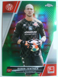 2021-22 Topps Chrome Bundesliga Soccer Green Refractors 38/99 Robin Zentner #72