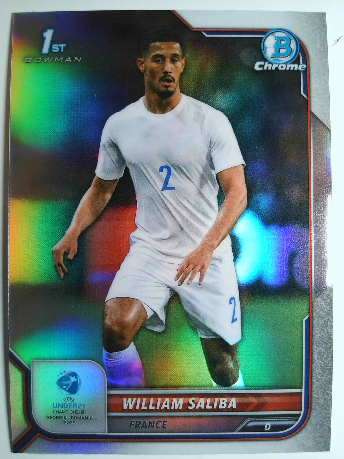 2022 Bowman Chrome Road to UEFA U21 Euros Soccer Refractors William Saliba #55