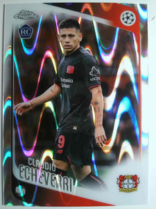 2025-26 Chrome UEFA Club Competitions Raywave Refractor Claudio Echeverri #84 RC