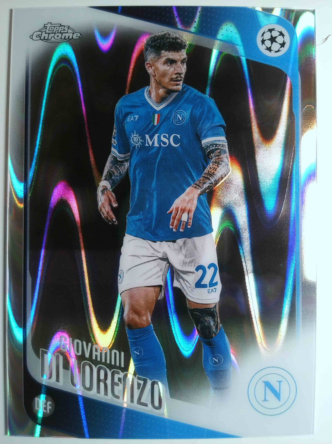 2025-26 Chrome UEFA Club Competitions Raywave Refractor Giovanni Di Lorenzo #77