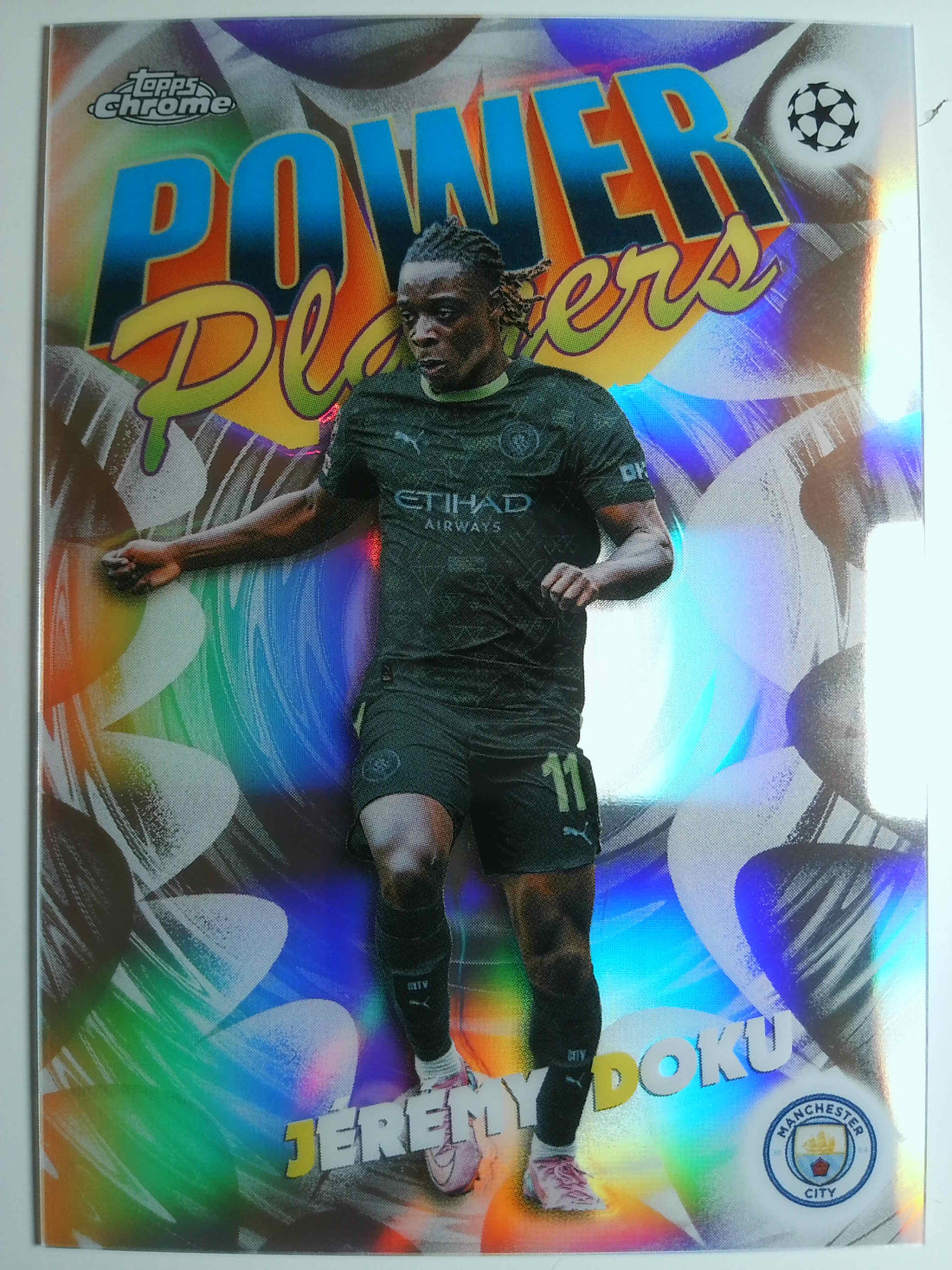 2025-26 Topps Chrome UEFA Club Competitions Power Players Jérémy Doku #PP-7