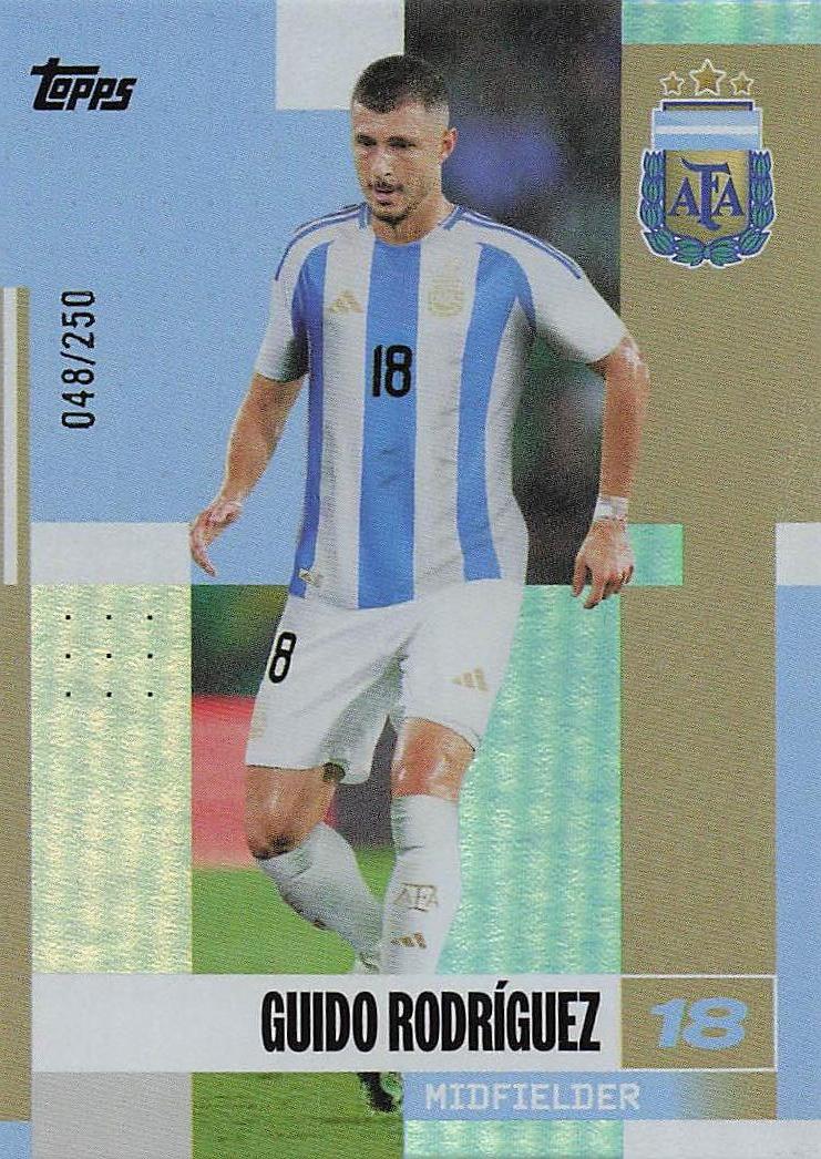 2024-25 Argentina Team Set Soccer Sky Blue Tango 048/250 Guido Rodríguez #23