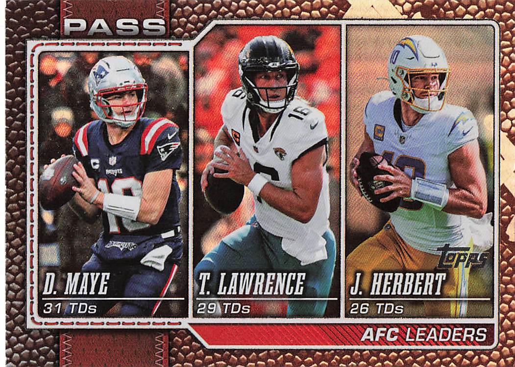2026 Topps Flagship Football Leather Foil Lawrence / Maye / Herbert #282