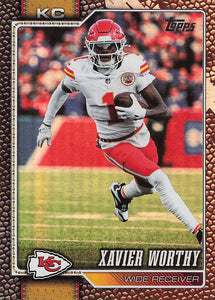 2026 Topps Flagship Football Football Leather Foil Xavier Worthy #96