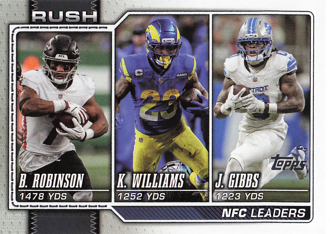 2026 Topps Flagship Football Rushing Leaders Robinson / Williams / Gibbs #285