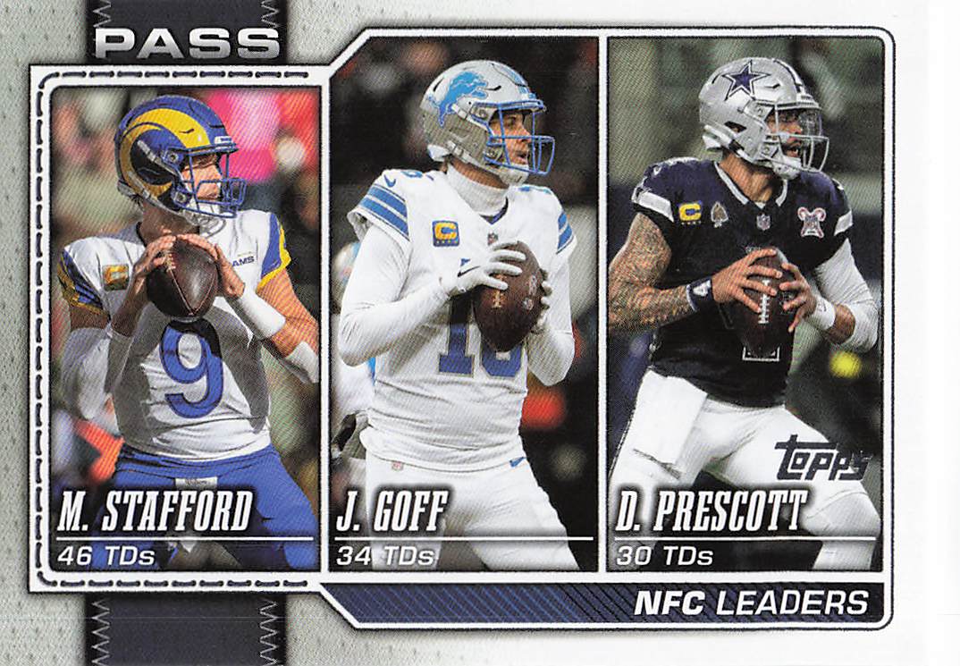 2026 Topps Flagship Football NFC Passing Leaders Stafford / Prescott / Goff #281