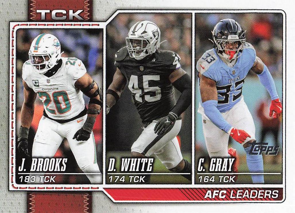 2026 Topps Flagship Football AFC Tackle Leaders White / Brooks / Gray #290