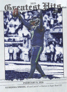 2026 Topps Flagship Football 2025 Greatest Hits Uchenna Nwosu #25GH-UN