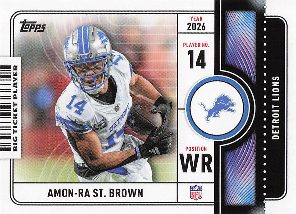 2026 Topps Flagship Football Big Ticket Players Amon-Ra St. Brown #BTP-14
