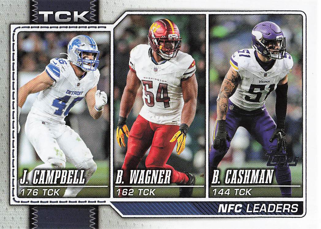 2026 Topps Flagship Football NFC Tackle Leaders Wagner / Cashman / Campbell #289