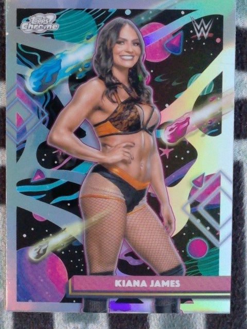 2026 Topps Chrome Cosmic WWE Wrestling Refractor Kiana James #49