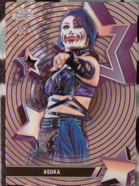 2026 Topps Chrome Cosmic WWE Wrestling StarFractor Asuka #SF-19