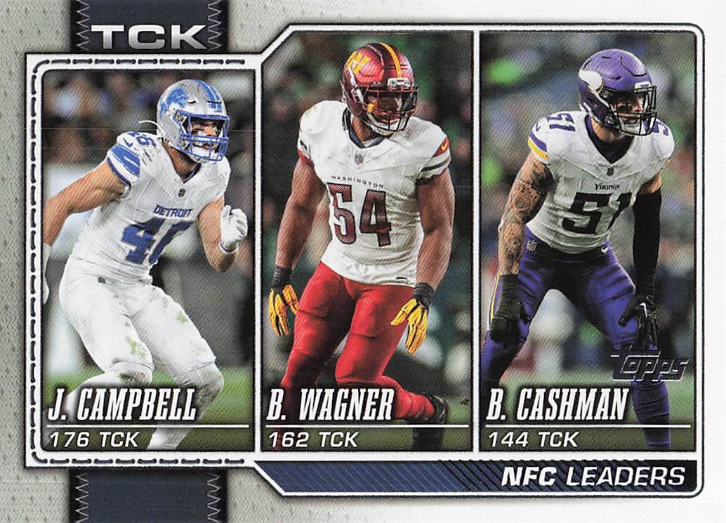 2026 Topps Flagship Football NFC Tackle Leaders Wagner / Cashman / Campbell #289