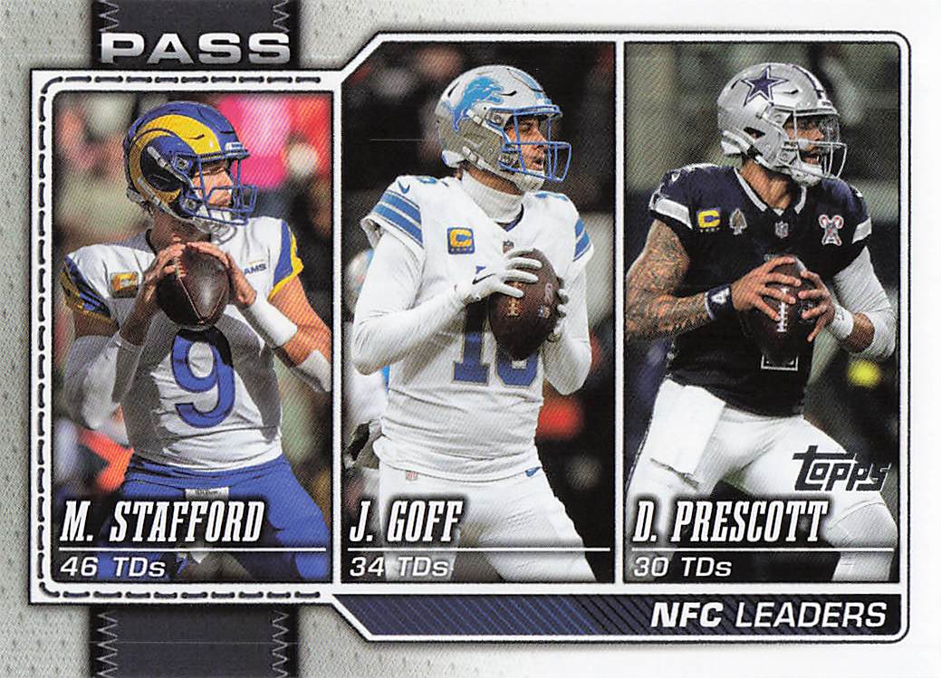 2026 Topps Flagship Football NFC Passing Leaders Stafford / Prescott / Goff #281