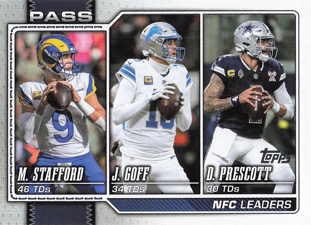 2026 Topps Flagship Football NFC Passing Leaders Stafford / Prescott / Goff #281