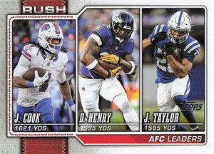 2026 Topps Flagship Football AFC Rushing Leaders Henry / Taylor / Cook #286