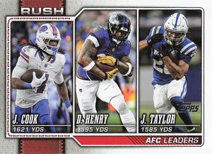 2026 Topps Flagship Football AFC Rushing Leaders Henry / Taylor / Cook #286
