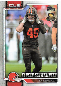 2026 Topps Flagship Football Carson Schwesinger #45