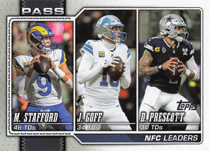 2026 Topps Flagship Football NFC Passing Leaders Stafford / Prescott / Goff #281