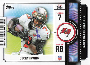 2026 Topps Flagship Football Big Ticket Players Bucky Irving #BTP-23
