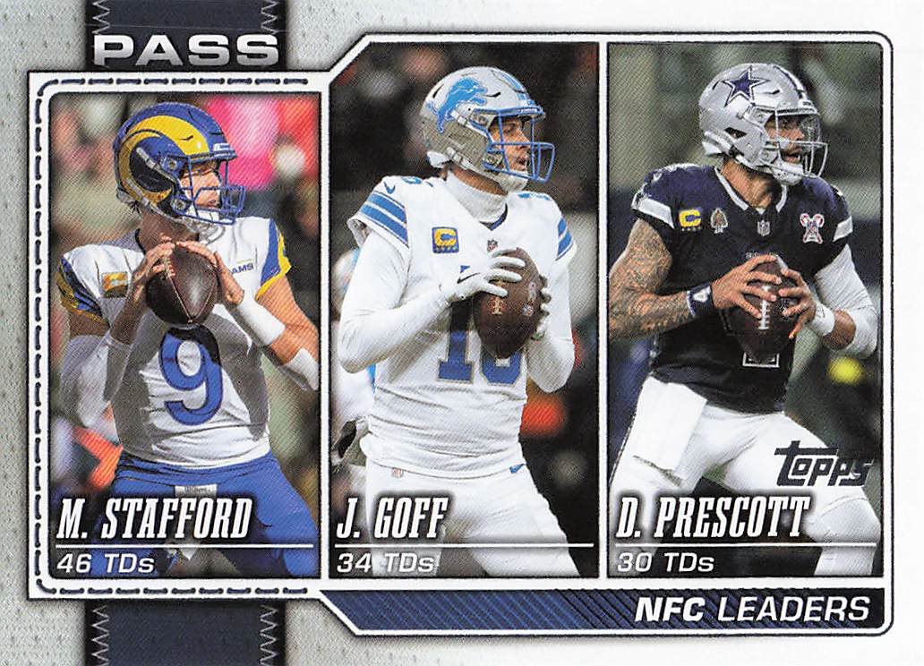 2026 Topps Flagship Football NFC Passing Leaders Stafford / Prescott / Goff #281