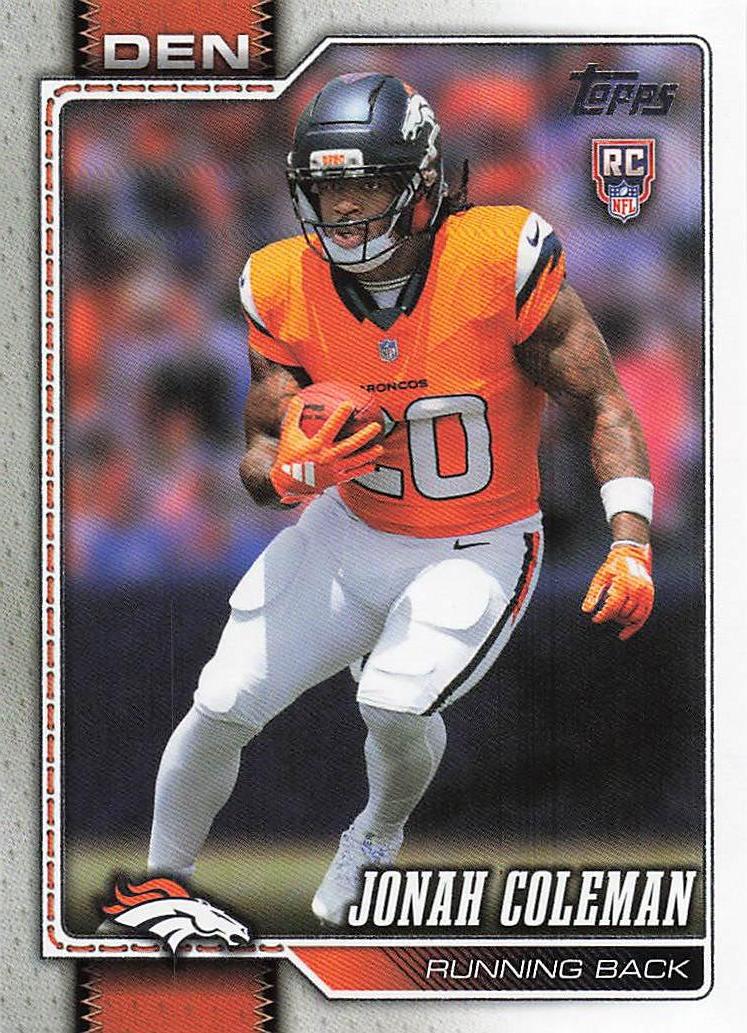 2026 Topps Flagship Football Jonah Coleman #312 RC