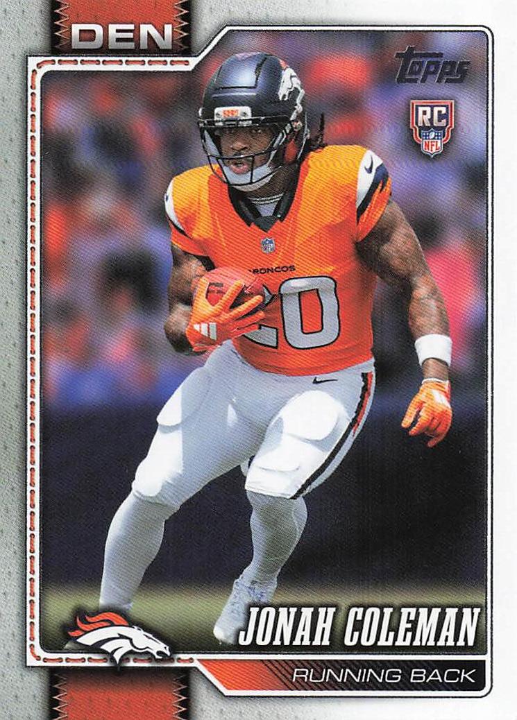 2026 Topps Flagship Football Jonah Coleman #312 RC