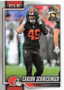 2026 Topps Flagship Football Carson Schwesinger #45