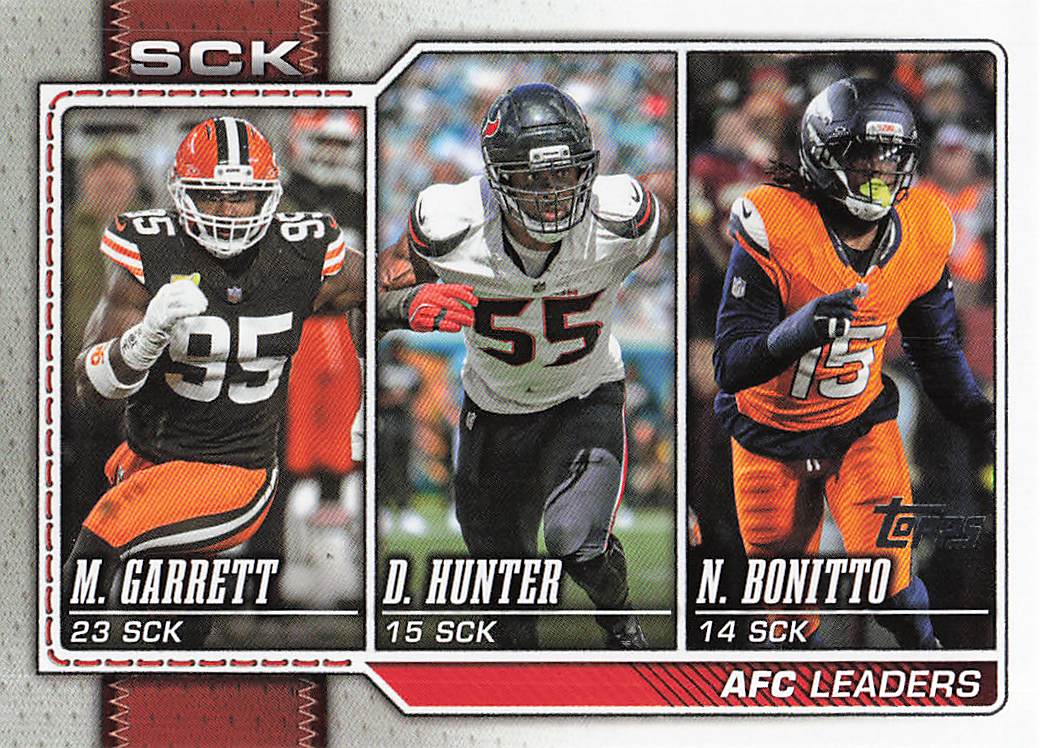 2026 Topps Flagship Football AFC Sack Leaders Bonitto / Hunter / Garrett #288