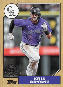 2022 Topps Update Baseball 1987 Topps Baseball Kris Bryant #87TBU-30