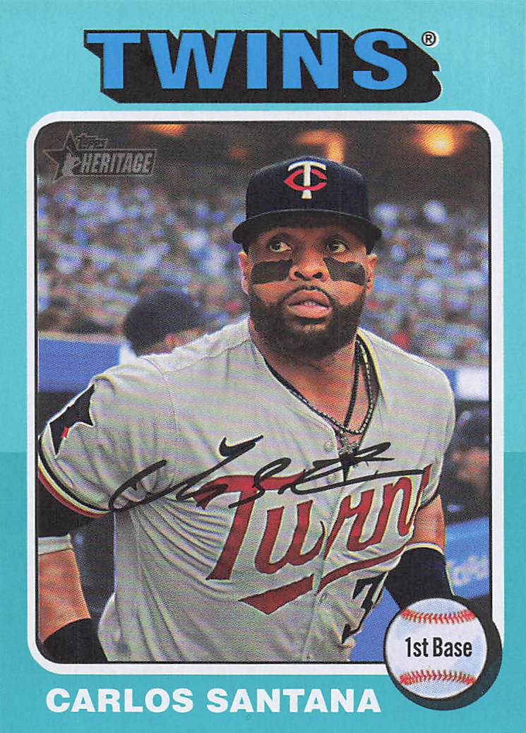 2024 Topps Heritage Baseball Aqua Border Carlos Santana #663