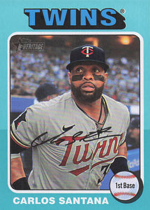 2024 Topps Heritage Baseball Aqua Border Carlos Santana #663