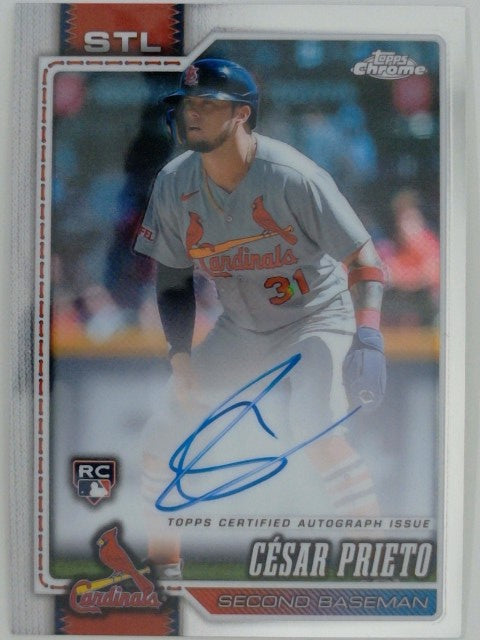 2026 Topps Chrome Baseball Rookie Autographs César Prieto #RA-CPR