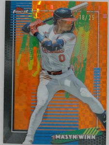 2026 Finest Baseball Orange X-Fractors 18/25 Masyn Winn #84