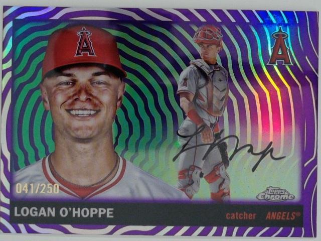 2025 Chrome Platinum Purple Vibrations Refractors 041/250 Logan O’Hoppe #183